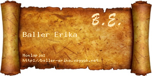 Baller Erika névjegykártya
